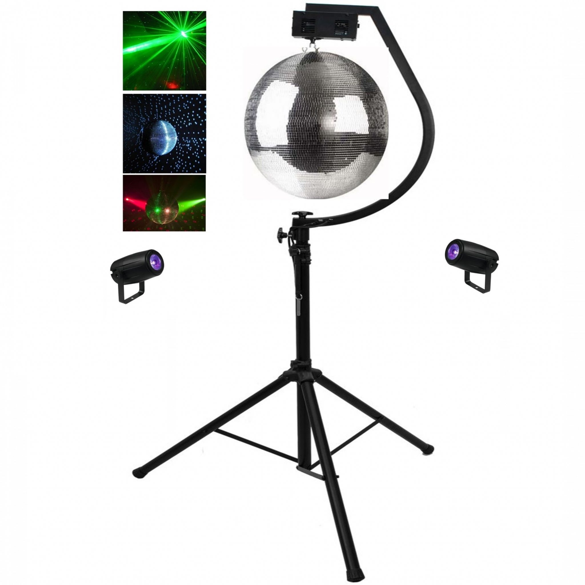 Kit boule à facettes avec moteur, projecteur PAR36, disque de couleurs - Elcom Electronique Pau