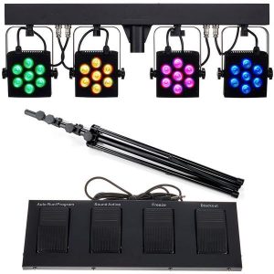Pack de 4 barrettes LED compactes Stairville CLB4 en location chez Sono Médoc à Arcachon, Gironde – idéal pour éclairage d’événements et scènes.