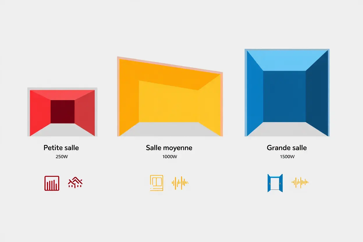 Influence de la taille de salle sur la puissance requise