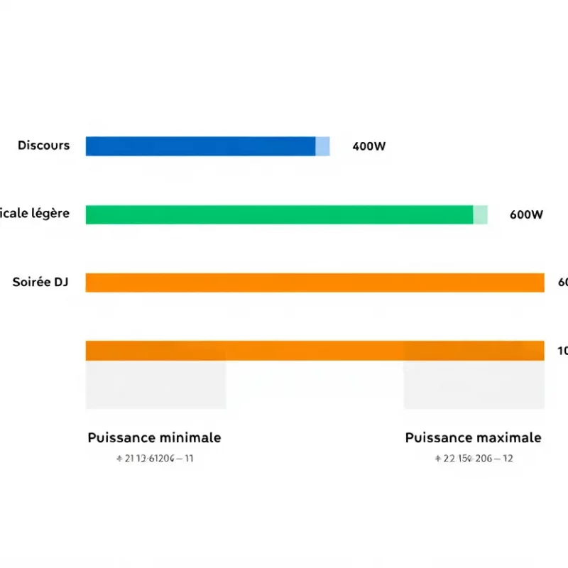 Niveaux de puissance recommandés pour 100 personnes
