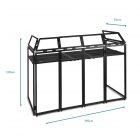DJ BOOTH XXL: structure métallique noire pour DJ avec rallonges et plateforme, dimensions 195x130x70 cm, équipement Sono Médoc