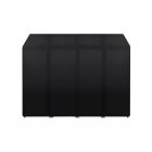 DJ BOOTH XXL: meuble DJ noir grand format, structure cubique robuste et pieds ajustables visibles au bas.