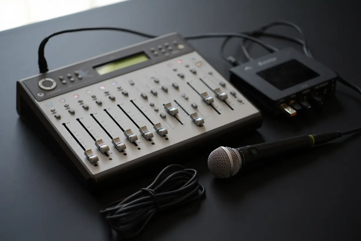 Console mixage et microphones professionnels