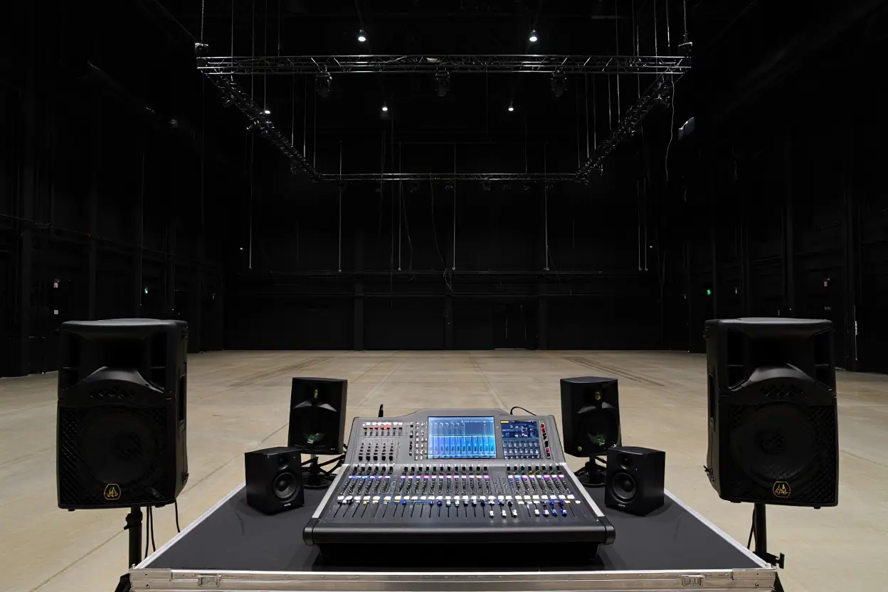 Installation professionnelle d'enceintes pour soirée dansante