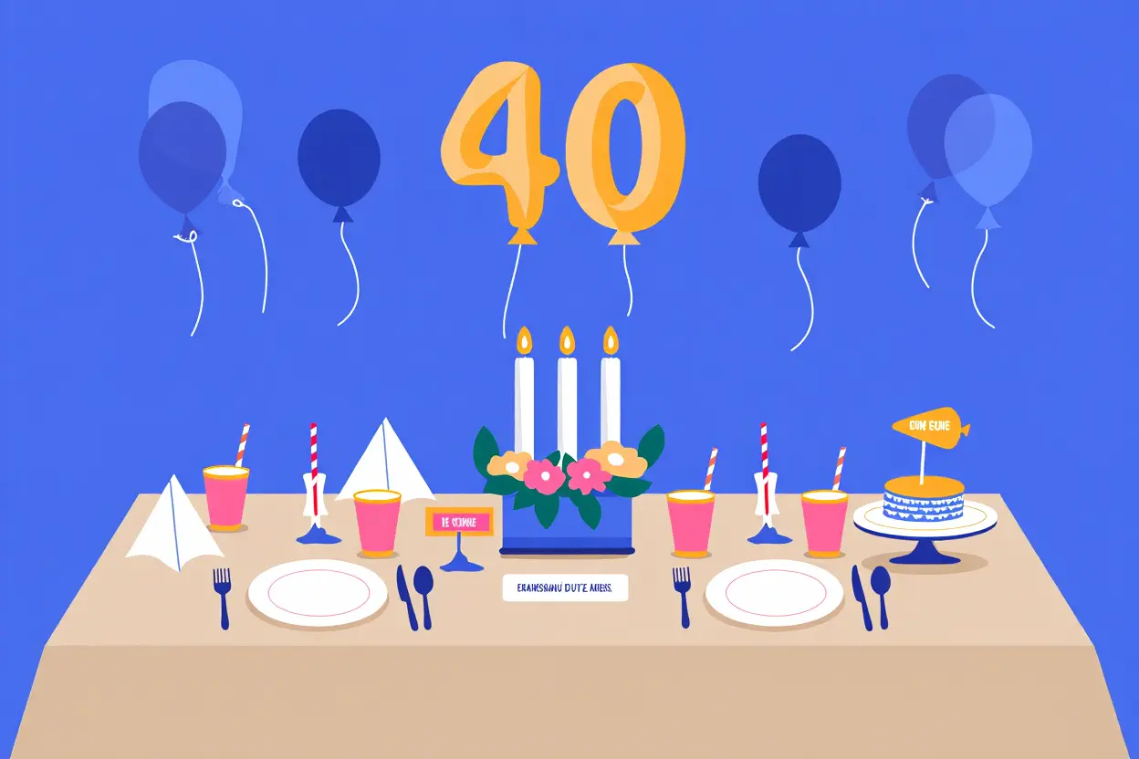 Layout d'une table d'anniversaire bien organisée