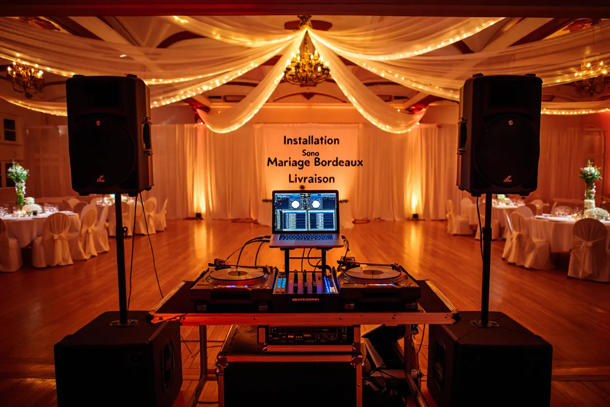Équipe installation sono mariage professionnel