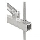 Support de stabilisation métallique avec visée filetée et mécanisme de verrouillage, pour prise en main stable.
