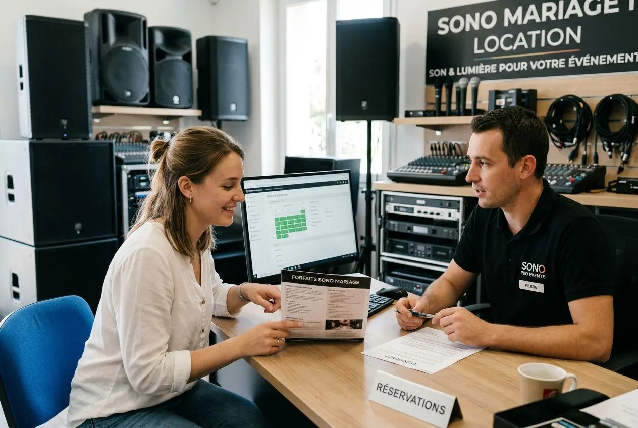 Étapes pour réserver une enceinte mariage en ligne