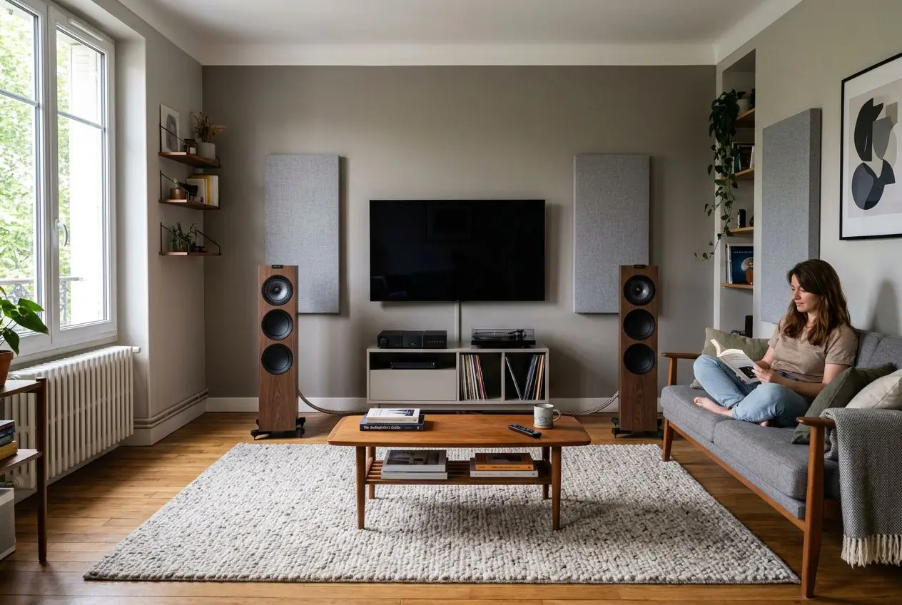 Installation stéréo triangle écoute optimal