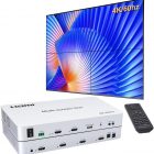 Contrôleur Mur d'images Sono Médoc avec écran multi-écrans et télécommande, affichant 4K/60Hz, box multi-écrans et câbles HDMI.
