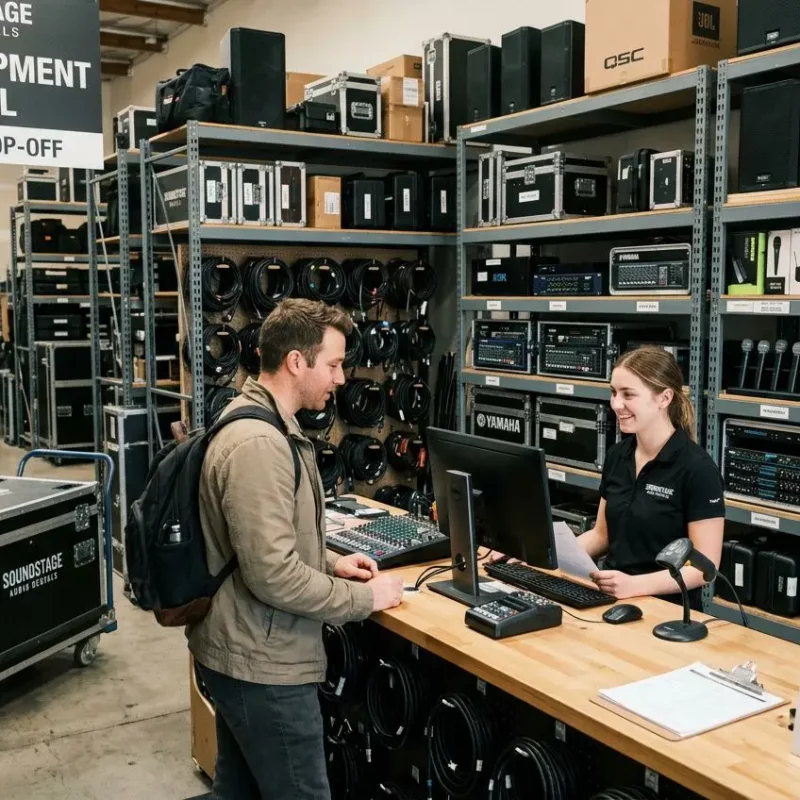 Consultez notre boutique auditive: louer matériel audio gironde avec personnel aidant et rétroprojecteurs. En magasin, clients louent sono, enceintes et micros près de Bordeaux.