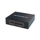 Splitter HDMI 1 IN 2 OUT - Sono Médoc, boîtier noir avec deux sorties HDMI et indicateurs LED rouges.