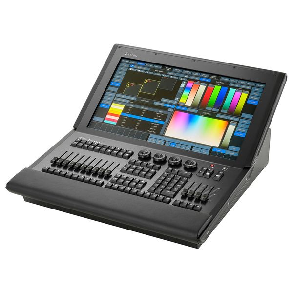Table de contrôle CHIMP G2 TOUR PACK avec écran tactile et interface lumière colorimétrie, consoles et faders intégrés.